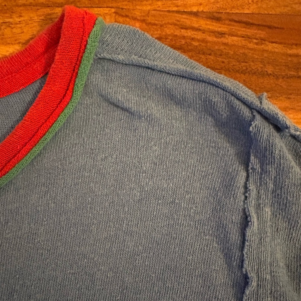 Free People We The Free You're A Star Tee Blue Riviera Small S Holly Christmas - Picture 12 of 13